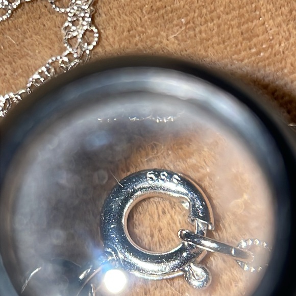 Solid Stamped 14K White Gold Natural Round Cut Diamond Solitaire Charm Necklace - Picture 14 of 17